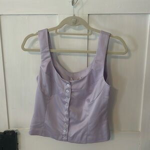 NWT Commense purple button up top size M